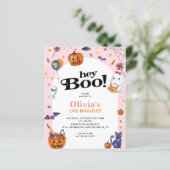 BUDGET Boog Pink Hey Boo Halloween Kinder Verjaard (Staand voorkant)