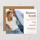 Budget Booze Food Bad Dance Moves Photo Save Date (Voorkant / Achterkant)