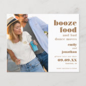Budget Booze Food Bad Dance Moves Photo Save Date (Voorkant)