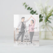 Budget Booze Food Bad Dance Photo Save the Date (Staand voorkant)