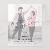 Budget Booze Food Bad Dance Photo Save the Date (Voorkant)