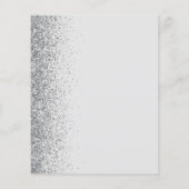 Budget Bord Grijs Zilver Glitter Bruiloft Menu (Achterkant)
