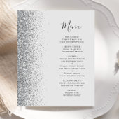 Budget Bord Grijs Zilver Glitter Bruiloft Menu