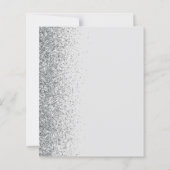 Budget Bord Grijs Zilver Glitter Bruiloft Uitnodig (Achterkant)