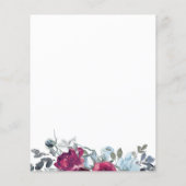 Budget bordeaux bloemensier bruiloft uitnodiging flyer (Achterkant)