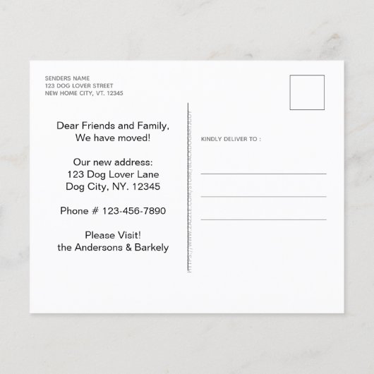 Budget Border Collie We hebben Dog Moving Kaart ve (Achterkant)