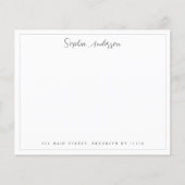 Budget Border Girly Script Name Address Note Card (Voorkant)
