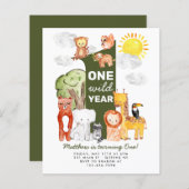 Budget Bos Dieren EEN Wilde Jaar Kinderen Verjaard (Voorkant / Achterkant)