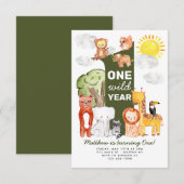 Budget Bos Dieren EEN Wilde Jaar Kinderen Verjaard Notitiekaartje (Voorkant / Achterkant)