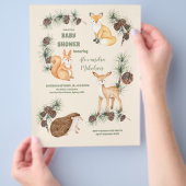 Budget Bos Vrienden & Woodland Baby shower Flyer (Hand)