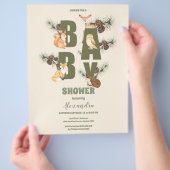 Budget Bos Vrienden & Woodland Baby shower Flyer (Hand)