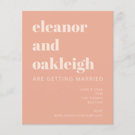 Budget Botanical Boho Terracotta Blush Wedding (Voorkant)