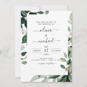 Budget Botanical Greenery Foliage Wedding Flyer Kaart (Voorkant)