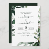 Budget Botanical Greenery Foliage Wedding Flyer Kaart (Voorkant / Achterkant)