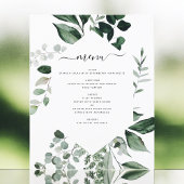 Budget Botanical Greenery Foliage Wedding Menu