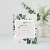 Budget Botanical Greenery RSVP Uitnodiging (Staand voorkant)