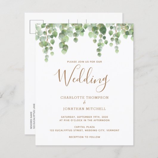 Budget Botanical Greenery Wedding (Voorkant / Achterkant)