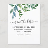 Budget Botanical Greenery Wedding Flyer (Voorkant)