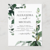 Budget Botanical Greenery Wedding Flyer (Voorkant)