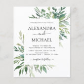 Budget Botanical Greenery Wedding Flyer (Voorkant)