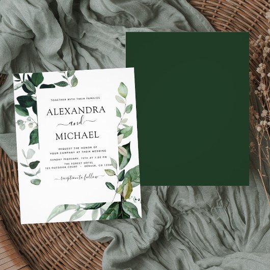 Budget Botanical Greenery Wedding Flyer