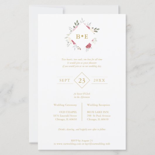 Budget Botanical Initials Floral Anagram 2 Photos (Achterkant)