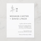 Budget Botanical Monogram Weddenschap (Voorkant)