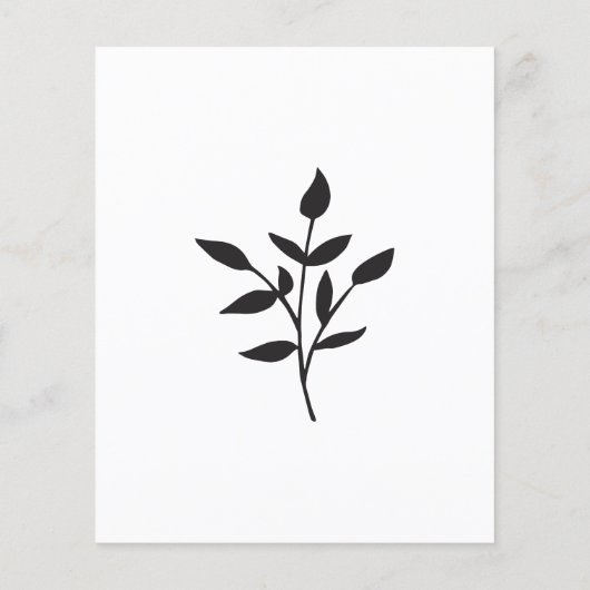 Budget Botanical Simple Weduwen Uitnodiging (Achterkant)