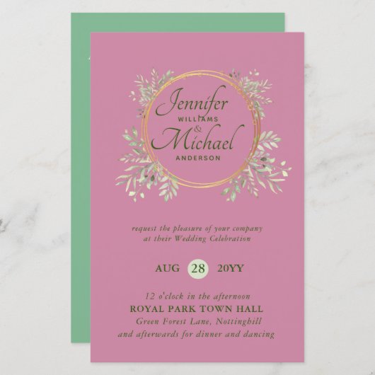 BUDGET Botanics Greenery Wedding nodigt uit tot tr (Voorkant / Achterkant)