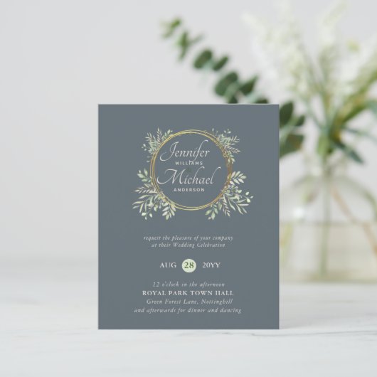 BUDGET Botanics Greenery Wedding nodigt uit tot tr (Staand voorkant)