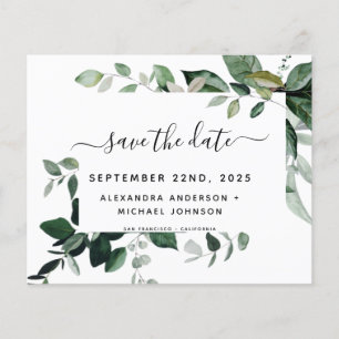 Budget Botanisch Groen Blad Bruiloft Flyer