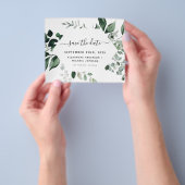 Budget Botanisch Groene Bladwijze Trouwdag Flyer (Hand)