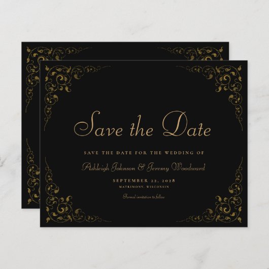 Budget Botanisch Lijst Black Gold Opslaan Datum (Voorkant / Achterkant)