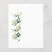 Budget Botanische 40e Verjaardag Eucalyptus Uitnod (Achterkant)