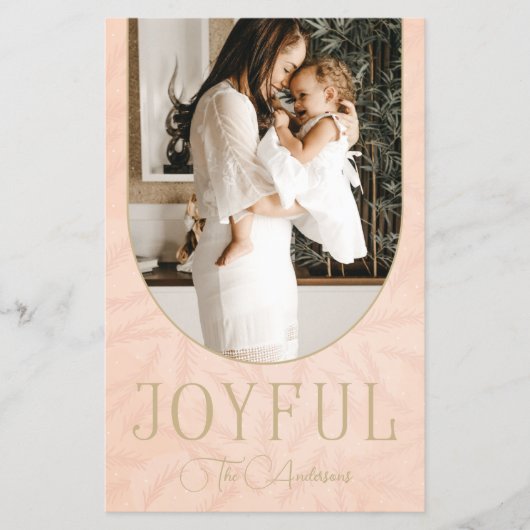 Budget Botanische Arch Joyful Photo Holiday Card (Voorkant)