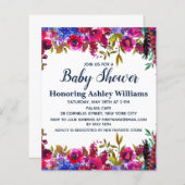 Budget Botanische Bloemen Baby shower Invitation (Voorkant / Achterkant)
