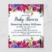 Budget Botanische Bloemen Baby shower Invitation (Voorkant)