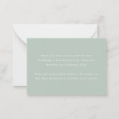 budget botanische eucalyptus huwelijksdetails notitiekaartje (Achterkant)