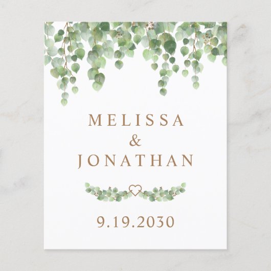 Budget Botanische Eucalyptus QR Code Weddenschap U (Voorkant)