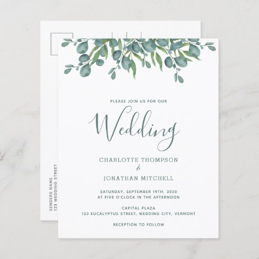 Budget Botanische Eucalyptus Weddenschap (Voorkant / Achterkant)