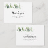 Budget Botanische Eucalyptusbruiloft Hartelijk dan Notitiekaartje (Voorkant / Achterkant)