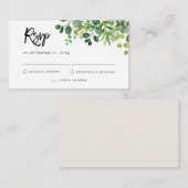 BUDGET Botanische Garden Greenery RSVP Weddenschap Notitiekaartje (Voorkant / Achterkant)