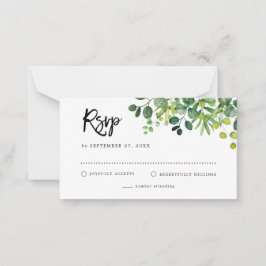 BUDGET Botanische Garden Greenery RSVP Weddenschap Notitiekaartje