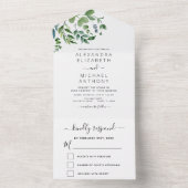 Budget botanische Greenery Wedding All In One Uitnodiging (Binnen)