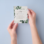 Budget Botanische Groene RSVP Uitnodiging Flyer (Hand)