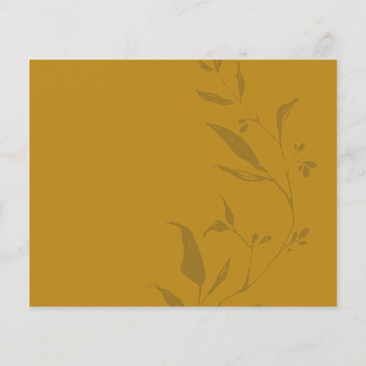 Budget Botanische Kunst Gele Boho Bewaar de Datum (Achterkant)