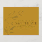 Budget Botanische Kunst Gele Boho Bewaar de Datum (Voorkant)