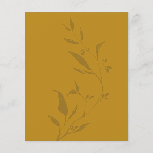 Budget Botanische Mustard Boho Wedding Invite (Achterkant)