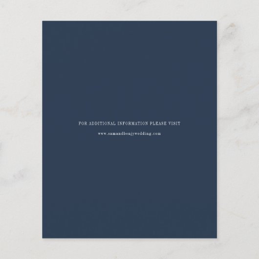 Budget botanische olievlek Navy Blue Save the Date (Achterkant)