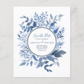 Budget botanische olievlek Navy Blue Save the Date (Voorkant)